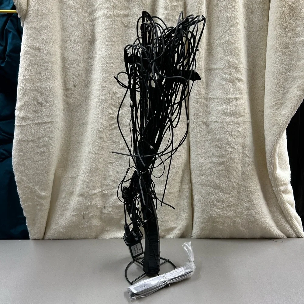 Pottery Barn Lit Willow Tree Black Bats Orange & Regular Lights Halloween Spooky